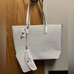 Michael Kors White Geometric Tote Bag Set